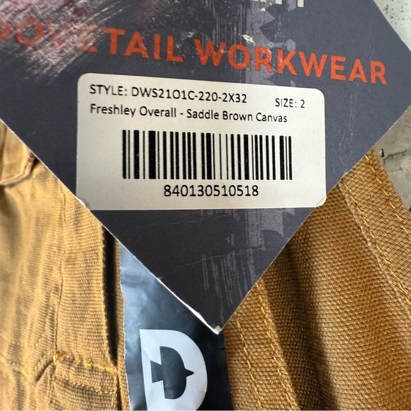 NWT Dovetail Workwear Overalls Midweight Stretch Canvas Saddle Brown Womens 2 - Picture 2 of 9